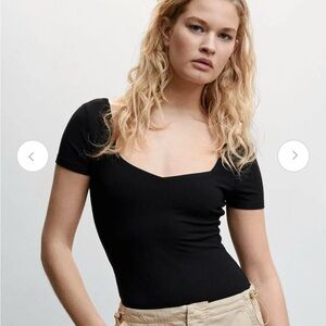 Mango sweetheart neck Bodysuit